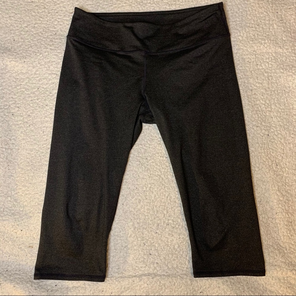 Grey Fabletics Midrise PowerHold Capri leggings